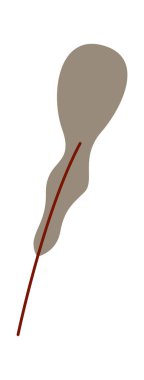 Soyut elle çizilmiş düz yaprak simgesi. Vektör illüstrasyonu