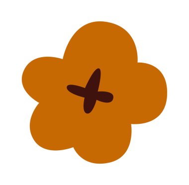 Soyut el çizimi sebze çiçeği düz simgesi. Vektör illüstrasyonu