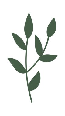 Yaprak dekoru düz simgesi. Vektör illüstrasyonu