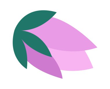 Mor yaban çiçeği dekoru düz simge. Vektör illüstrasyonu