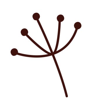 Soyut el dereotu düz simgesi çizdi. Vektör illüstrasyonu