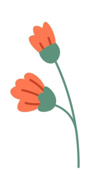 Yaz çiçeğinin düz ikonu çiçek dekoru kır çiçekleri. Vektör illüstrasyonu