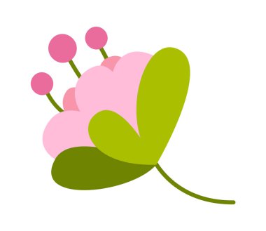 Yaban çiçeği dekoru düz simge. Vektör illüstrasyonu