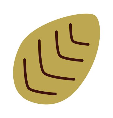 Soyut elle çizilmiş düz yaprak simgesi. Vektör illüstrasyonu