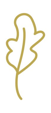 Soyut elle çizilmiş düz yaprak simgesi. Vektör illüstrasyonu