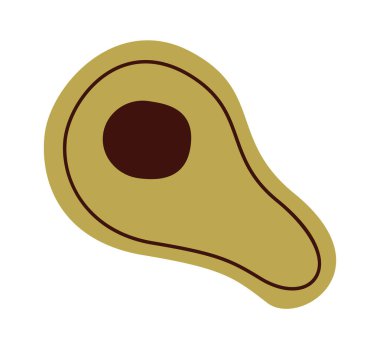 Soyut el çizimi avokado düz simge. Vektör illüstrasyonu