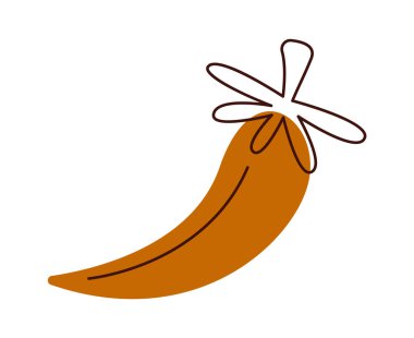 Soyut el çizimi düz biber ikonu. Vektör illüstrasyonu