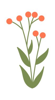 Çiçek dekoru simgesi düz kır çiçekleri. Vektör illüstrasyonu