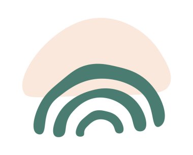 El çizimi soyut çizgi düz simgeyi şekillendirir. Vektör illüstrasyonu