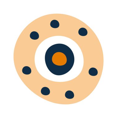 El çizimi soyut çiçek dairesi düz simge. Vektör illüstrasyonu