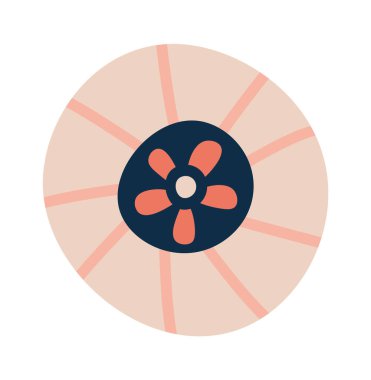 El çizimi soyut çiçek çemberi düz simgesi. Vektör illüstrasyonu