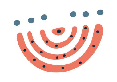 El çizimi soyut çiçek çemberi düz simgesi. Vektör illüstrasyonu