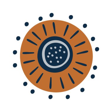 El çizimi soyut çiçek çemberi düz simgesi. Vektör illüstrasyonu