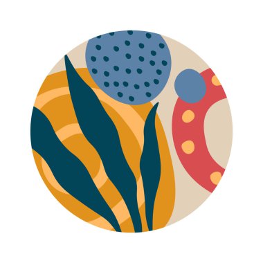 Geometrik şekiller, soyutlama ile resmi şekillendirir. Vektör illüstrasyonu