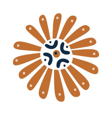 El çizimi soyut çiçek çemberi düz simgesi. Vektör illüstrasyonu