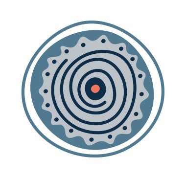 El çizimi soyut çiçek çemberi düz simgesi. Vektör illüstrasyonu