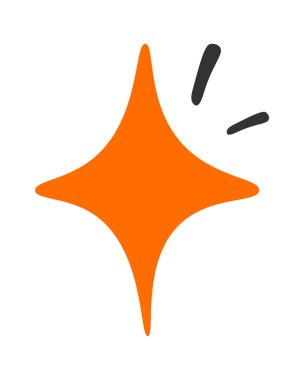 El çizimi düz simge. Basit parlak yıldız deseni. Vektör illüstrasyonu