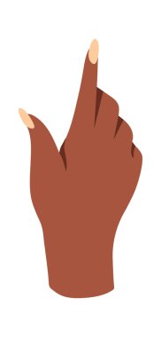 El ve parmaklarını manikür düz simgesiyle gösteriyor. Vektör illüstrasyonu