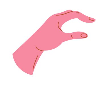 El ve parmakları düz simge olarak gösteriliyor. Vektör illüstrasyonu