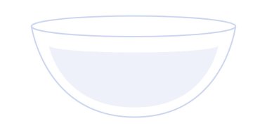 Spa prosedürü için cam kâse düz tabak. Vektör illüstrasyonu