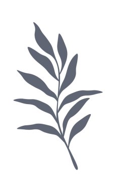 El çizimi yaprak dekoru düz simgesi. Vektör illüstrasyonu