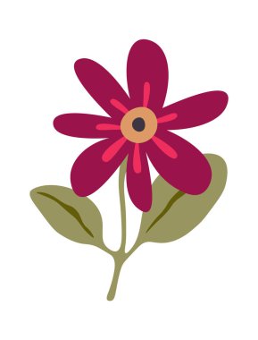 El çizimi çiçek dekoru düz ikon kır çiçekleri. Vektör illüstrasyonu