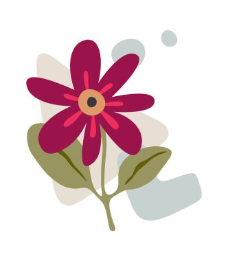 Çiçek dekoru simgesi düz elle çizilmiş renk lekeleri. Vektör illüstrasyonu