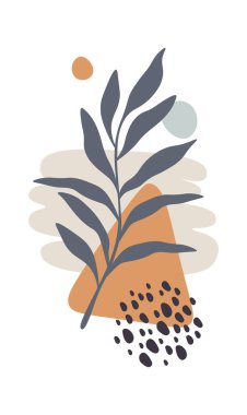 Çiçek dekoru simgesi düz elle çizilmiş renk lekeleri. Vektör illüstrasyonu