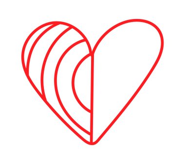 Kalıpları düz olan çağdaş bir kalp. Vektör illüstrasyonu