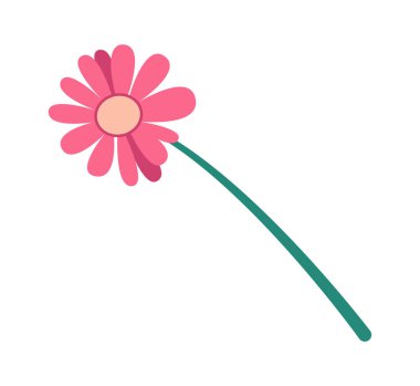 El çizimi çiçek dekoru düz ikon kır çiçekleri. Vektör illüstrasyonu