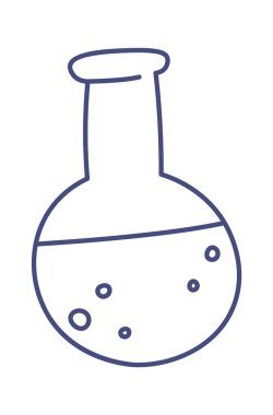 Kimyasal ders laboratuvar tüp hattı simgesi. Vektör illüstrasyonu