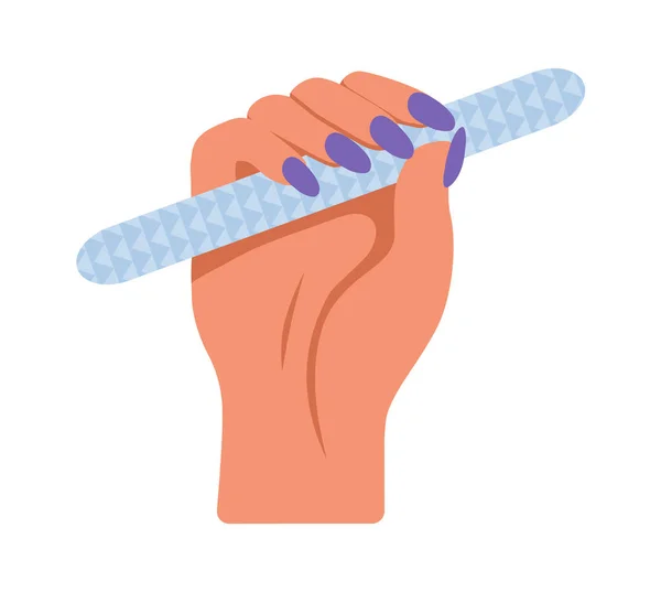 Hand Manicure Holding Nail File Flat Icon Vector Illustration — Stockvektor