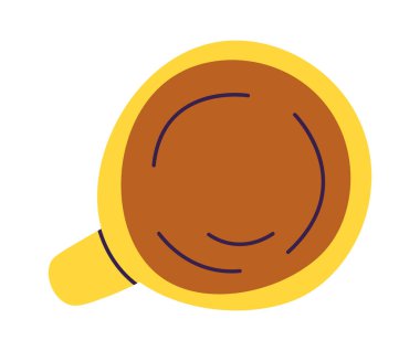 Kahve fincanı düz ikon öğle yemeği zamanı. Vektör illüstrasyonu