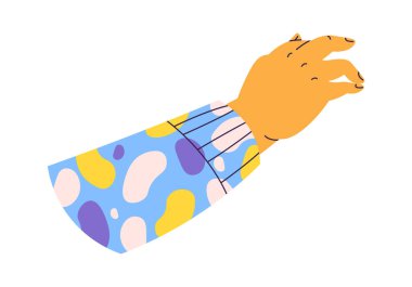 El ve parmakları düz simge olarak gösteriliyor. Vektör illüstrasyonu