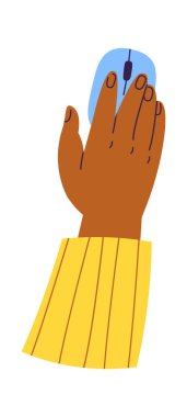 Bilgisayar faresi düz simgesi ile el. Vektör illüstrasyonu