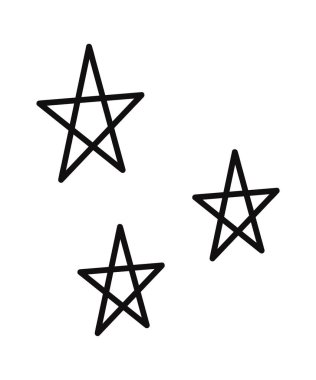 Yıldızlar doğrusal simge çizer. Vektör illüstrasyonu