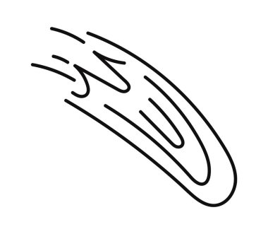 Meteorit düşüşü çizgisel simgeyi karala. Vektör illüstrasyonu