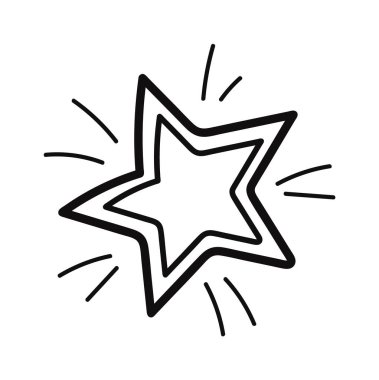 Yıldız karalama doğrusal simgesi. Vektör illüstrasyonu