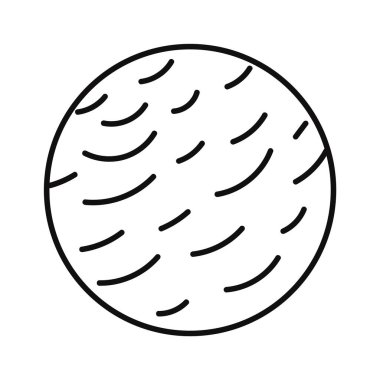 Gezegen karalama doğrusal ikon evreni. Vektör illüstrasyonu