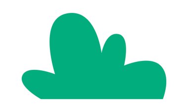 Çizgi film fırçası düz ikon bahar dekoratif çalıları. Vektör illüstrasyonu