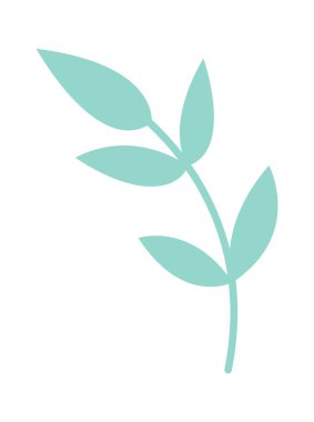 Yaprak yassı ikonu olan şirin bir çizgi film dalı. Vektör illüstrasyonu