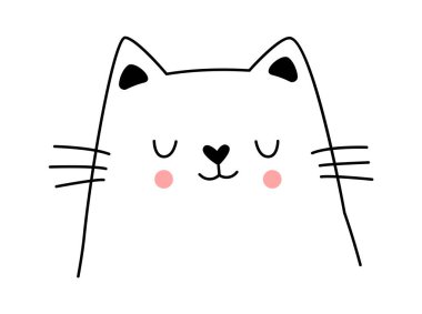 Sevimli kedi, çağdaş sanat öğesi. Vektör illüstrasyonu