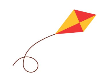 Uçurtma düzlüğü çocuklar için şirin bir oyun. Vektör illüstrasyonu