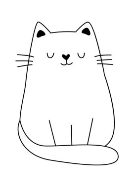 Sevimli kedi, çağdaş sanat öğesi. Vektör illüstrasyonu