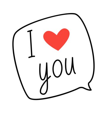 Aşk mesajı çağdaş sanat öğesi. Vektör illüstrasyonu