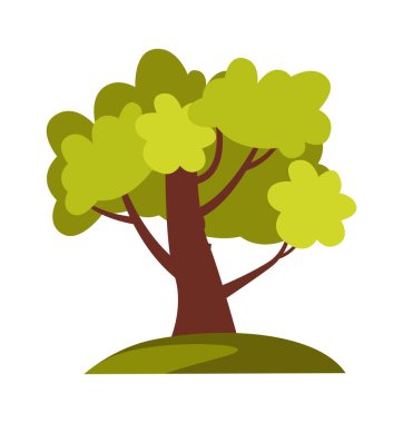 Güçlü ve uzun ağaç düz ikonu. Vektör illüstrasyonu