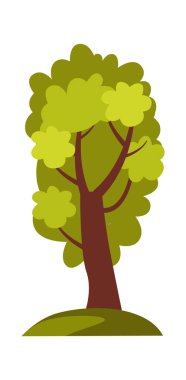 Güçlü ve uzun ağaç düz ikonu. Vektör illüstrasyonu