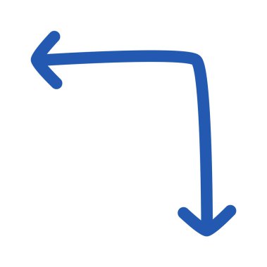 Colored doodle arrow and line flat icon Showing direction. Vector illustration