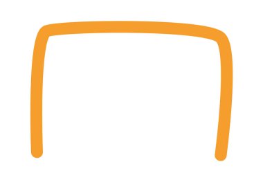 Colored doodle square lines flat icon. Vector illustration