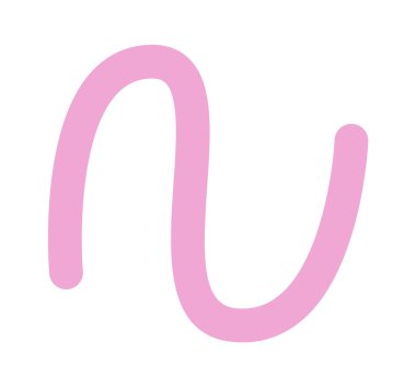 Colored doodle curly line flat icon Showing direction. Vector illustration